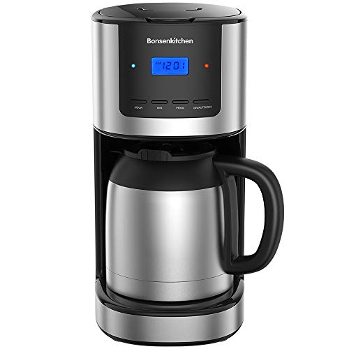 Programmable Coffee Maker, 52 Oz Large Capacity Stainless Steel Coffee Machine with 10 Cup