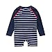 Baby Beach One-Piece Swimsuit UPF 50+ -Sun Protective Sunsuit,White Strip 6/12M