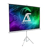 Akia Screens 100" Portable Indoor Outdoor 4:3 Tripod Projector Screen 8K / 4K Ultra HD 3D Ready Pull Up Collapsible Projection Screen with Adjustable Tripod Stand Foldable Projector Screen AK-T100SB1