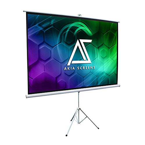 Akia Screens 100" Portable Indoor Outdoor 43 Tripod Projector Screen