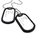 KONOV Army Style 2pcs Dog Tag Pendant Mens Necklace Chain, Silver