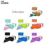 JBM Yoga Block Plus Strap with Metal D-Ring Yoga Brick Cork Yoga Block 6 Colors - High Density EVA Foam Yoga Block to Support and Deepen Poses, Lightweight, Odor-Resistant