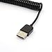 BSHTU 3M/9Ft Coiled USB to Micro USB Cable Spring Spiral USB 2.0 Male to Micro B Male Connector Data Synchronize and Charging Data Extension Cord