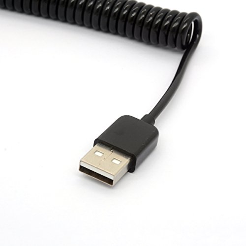 3M/9Ft Coiled USB to Micro USB Cable Spring Spiral USB 2.0 Male to Micro B Male Connector Data Synchronize and Charging Data Extension Cord