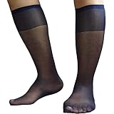 Mr.Babuu 5Pairs Pack Men's over the crew silky Navy sheer dress socks
