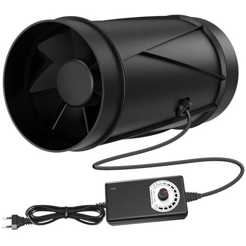 Aygrochy 100mm Adjustable Suction Fan with EC Motor 221m³/h Extractor for Winter Gardens, Marquees, Basements, Garages, Kitchen