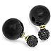 STEELTIME Stylish Double Sided Tribal Pearl Earrings (Black)