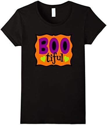 Womens Funny Halloween Shirt Boo Tiful Beautiful Girl Kids Daughter XL Black