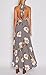 ZESICA Women's Halter Neck Floral Printed High Low Beach Party Maxi Dress,Grey,Medium