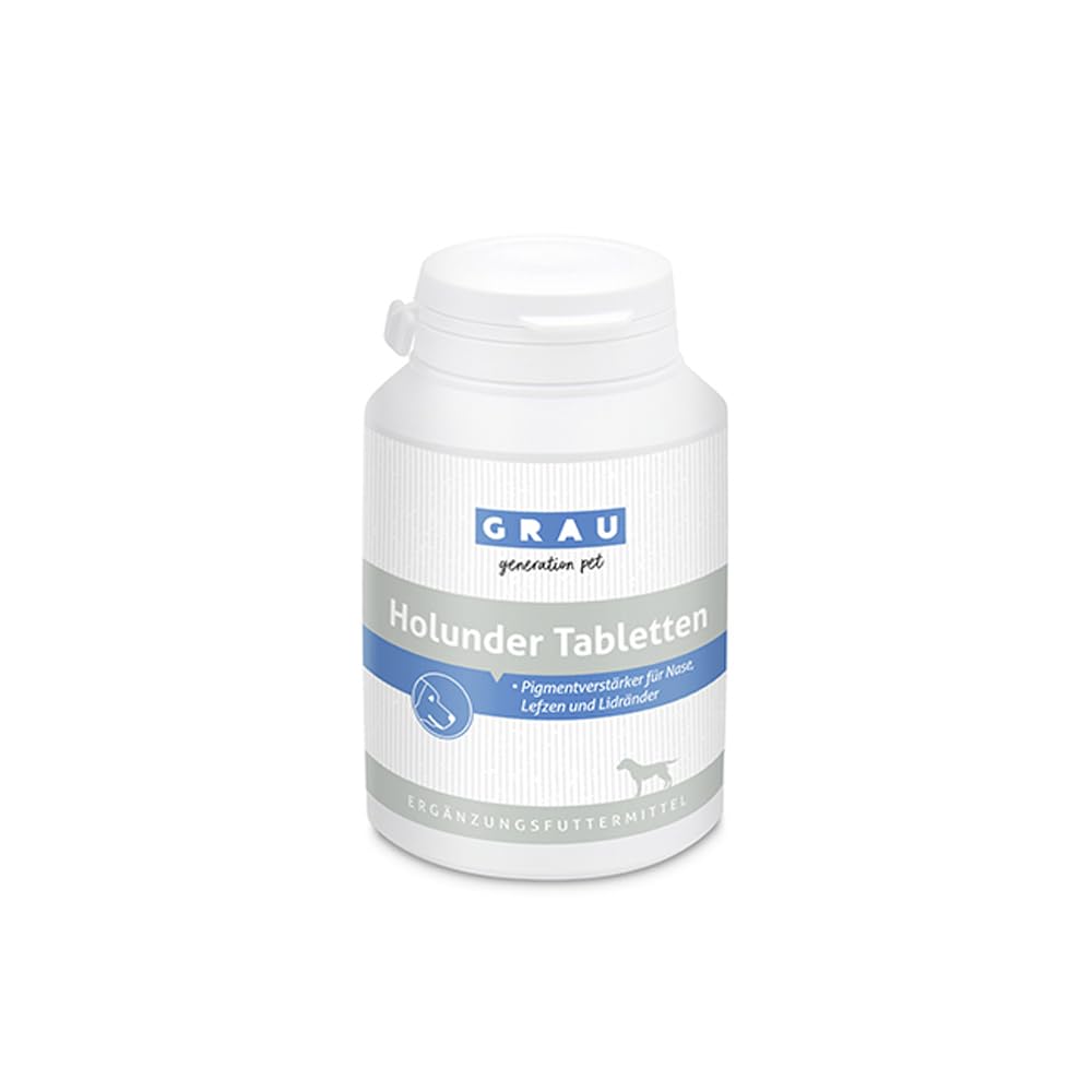 GRAU Original Elderberry Tablets for the Pigmentation of Hairless Skin, Pack of 1 (1 x 200 Tablets), Feed Supplement for Dogs