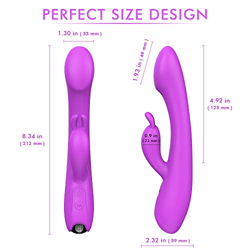 Rabbit Vibrator,G Spot Vibrator Vibrating Dildo Vibrator with 9 Powerful Vibration for Clitoral Stimulation,Ultra Soft Adult Sex Toys