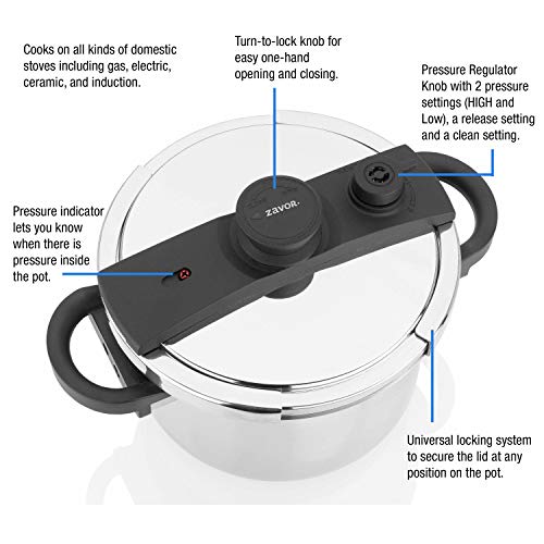Zavor EZLock Stove Top Pressure Cooker 10 Quart & Pressure Canner