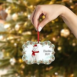 White Maine Coon Cat Christmas Ornament 2024