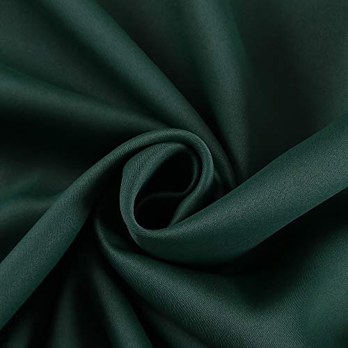DONREN 63 Inch Length Dark Emerald Green Blackout Window Curtains for
