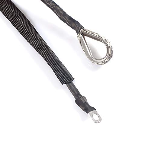 Synthetic Winch Rope, Durable 7000 LBS for ATV UTV KFI Vehicle Car Motorcycle, 1/4" Ã— 49.2 ft, Grey