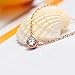 WaMLFac 18K Women's Titanium Steel Rose Gold Plated Golden Short Chain Single Zircon Clavicle Necklace 17 Inch