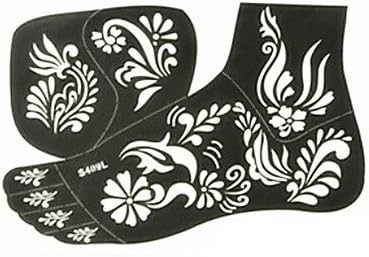 HJLWST India Foot Pain Painless PVC Henna Tattoo Sticker Printing Airbrush Tattoo Stencils , r