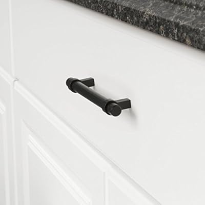 Lst16bk102 Cupboard Handles Black Cabinet Hardware 4 Inch Hole