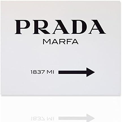 Modern Painting On Canvas Modern Art Prada Marfa Classic Rose Frame Hand Made Wooden Home Furniture Design – READY TO HANG Colorsc Razy, Sfondo Bianco, Scritta nera, 60x40