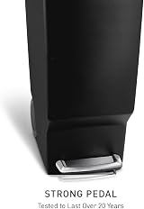 simplehuman 40 L Slim Pedal Bin Black – Waste Separation System view 2