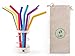 BIG Silicone Straws with Case and Collapsible Straw Dispenser: 6 Reusable Silicone Straws + 2 Stainless Steel Straws + 3 Straw Cleaning Brush | Yeti Straws | Smoothie Straws | Zero Waste