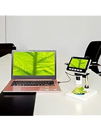 Microscopio digital LCD, SKYBASIC 4,3 pulgadas 50X 1000X Ampliación Zoom HD 1080P 2.0 Megapíxeles Compuesto Microscopio 8 Luces LED Ajustables 8G Tarjeta SD Video Microscopios