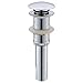 Comllen Modern Lavatory Faucet Vessel Assembly Pop Up Stainless Steel Bathroom Sink Stopper Drain Without Overflow, Chrome Finish
