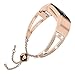 Wearlizer Compatible with Alta and Alta hr Bands for Women Bracelet Metal Silver Rose Gold Black Pink Metal Replacement Wrist Band Accessories Straps Bangle (Rose Gold)