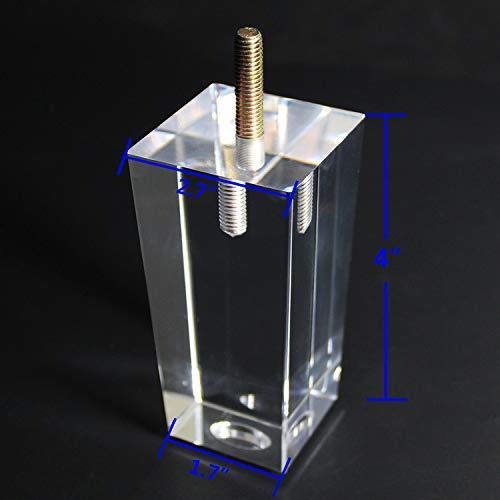 Modern 4 inch Clear Acrylic Sofa Legs Pack of 4 Furniture Feet