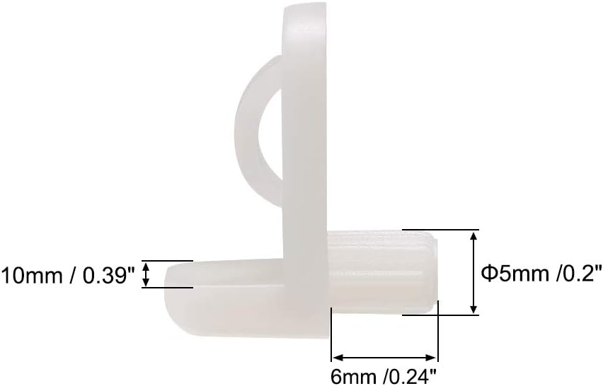sourcing map Plastic Shelf Support Pegs,5mm Shelf -Locking,Mini Cabinet Shelf Clips,Shelf Bracket Hoder Peg,for Kitchen Furniture Book Shelves Supplies,20pcs - Image 3