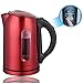 Ovente Electric Stainless Steel Hot Water Kettle 1.7 Liter with 5 Temperature Control & Concealed Heating Element, BPA-Free 1100 Watt Tea Maker with Auto Shut-Off and Keep Warm Setting, Red KS89R