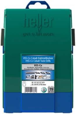hellerTools 219624 Steel drill bit set "990" of Stainless steel/Cobalt/HSS (19 Piece)