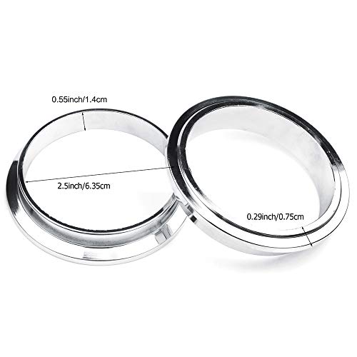 ESPEEDER 2.5" Inch 304 Stainless Steel V Band Clamp with Mild Steel Male Female Flanges Kit for Turbo Downpipes Exhaust Systems - Thumbnail 4