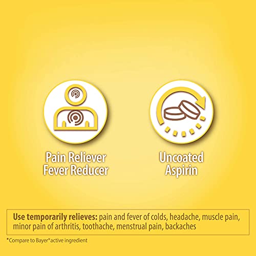 HealthA2Z® Aspirin 325mg | Uncoated Tablets |Original Strength | Pain Reliver | Fever Reducer | Compare to Bayer® Active Ingredients… (300 Counts)