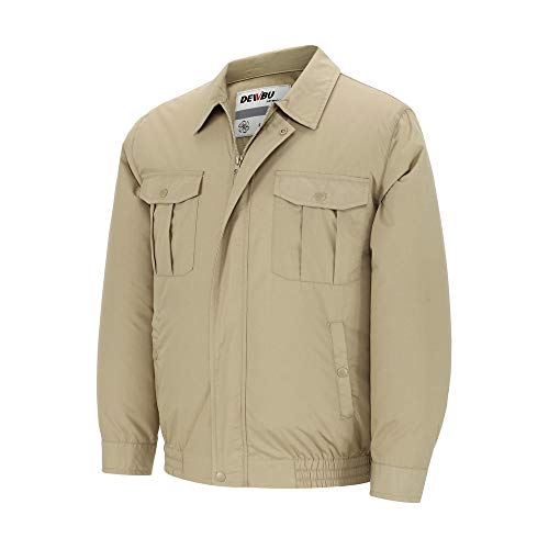 DEWBU Workwear Equipped Cooling Jacket Fan with Battery Pack for Summer Outdoors Air-Conditioned Clothes (Only Khaki Without Fan,Small) - Thumbnail 6