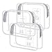 Lermende 3pcs TSA Approved Toiletry Bag with Silicone Handles, Airport Carry On Clear Toiletry Bag Cosmetic bag For Women, Airline Compliant Clear Makeup Bags For Travel Toiletries