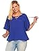 zeagoo Plus Size Women's Loose Casual Blouse Cross Strap Chiffon T-Shirt, Champlain Color, 3X