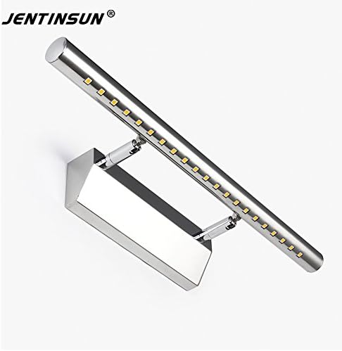 Mirror Front Light, Jentinsun 5W LED Modern Waterproof Anti-fog Bathroom Vanity Lights Wall Mounted Sconces Lamp Stainless Steel Fixture Lighting for Make-up Bedroom Cabinet (Warm White)(No Switch)