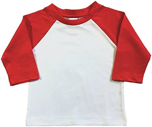Urban Smart Baby Raglan Blank - Infant Baseball Shirt (12-18 Month, White Body / Red Sleeve)