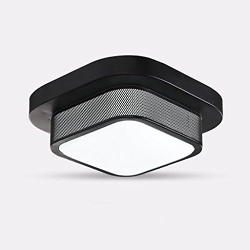 Denuo LED Small Lanterns Restaurant Lights Balcony Lights Foyer Acrylic Lampshade Metal Light Body LED Patch ( Color : Black , Size : 262612CM )