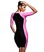 BELLOO Womens One Piece Swimsuit Sun Protection, Rose Pink, M