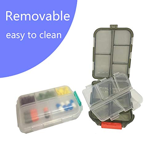 Pill & Vitamin Organizer case Box Travel Portable 2Pack (Black+White)