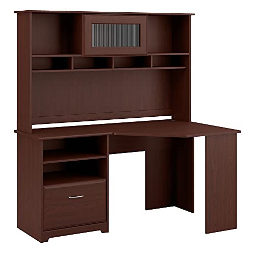Bush Furniture Cabot Corner Desk with Hutch in Harvest Cherry Pricepulse