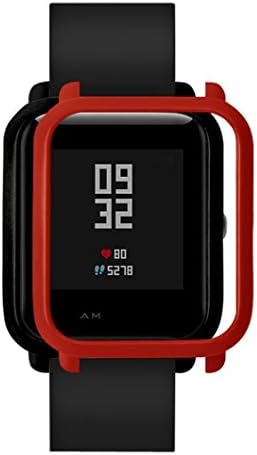 ChainSee Colorful PC Edge Case Cover Protect Bumper Shell for Xiaomi Huami Amazfit Bip Youth Watch (Red)