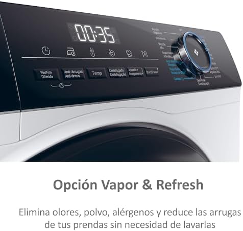 I-Pro Series 3 HW100-BP14939-S - Lavadora Carga Frontal 10KG, Función Vapor, Motor Inverter, Tratamiento Antibacterias, 1400 RPM, Fin Diferido, Detector Automático de KG, 15 Programas, Blanco