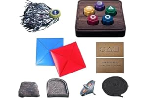 Gonggi Game Korean Sets, 10PCS Korean Traditional Play Game Set Including Jebi chagi, Gong-gi, Biseokchigi, Paeng-y and DDAKJ