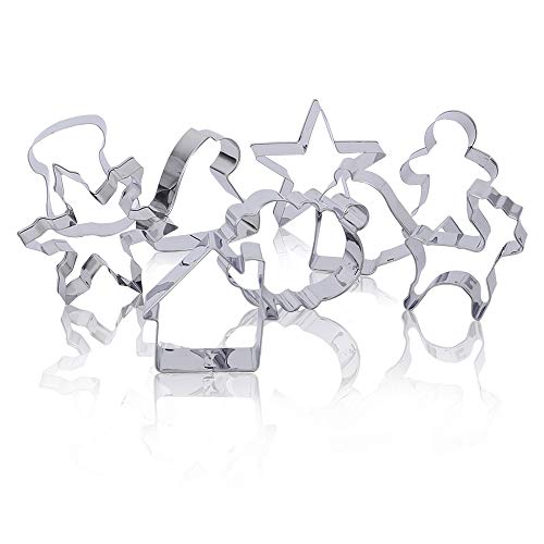 BAKHUK Christmas Cookie Cutters Set - 15pcs - Christmas Tree, Santa Claus, Reindeer, Christmas Stockings, Bells, etc, Exquisite Gift Box Packaging, Stainless Steel Cookie Cutters - Thumbnail 4