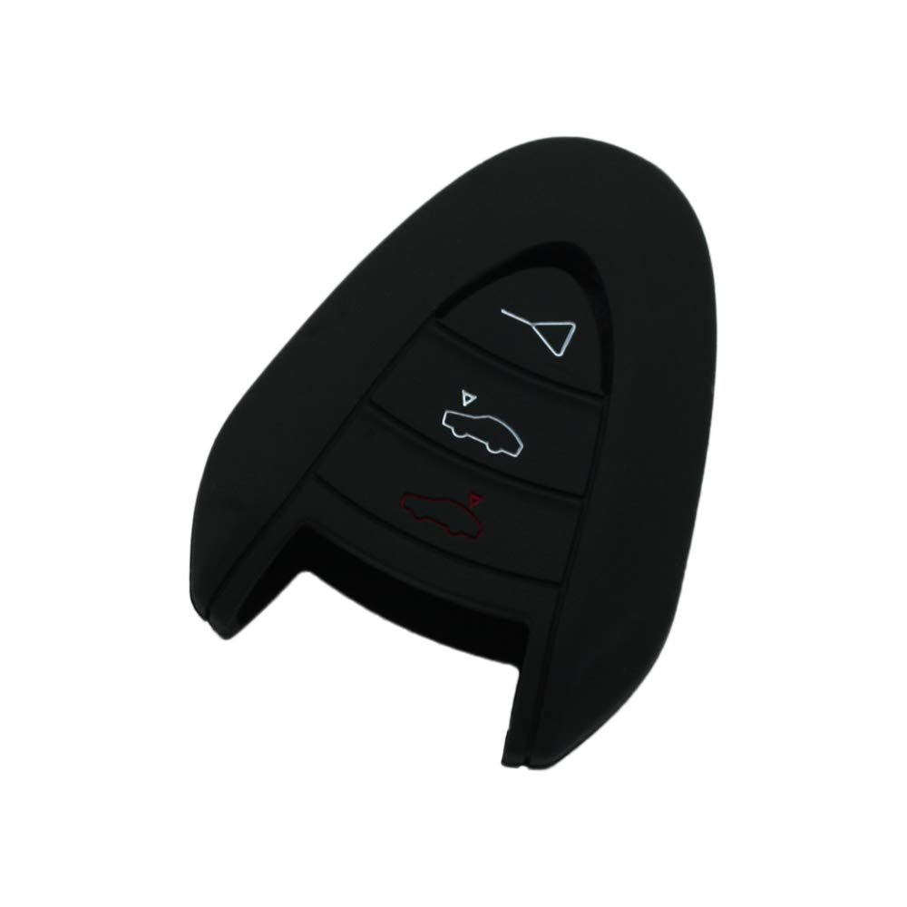 BROVACS Silicone Cover Protector Case Holder Skin Jacket Compatible with PORSCHE 3 Button Remote Key Fob CV9920 Black