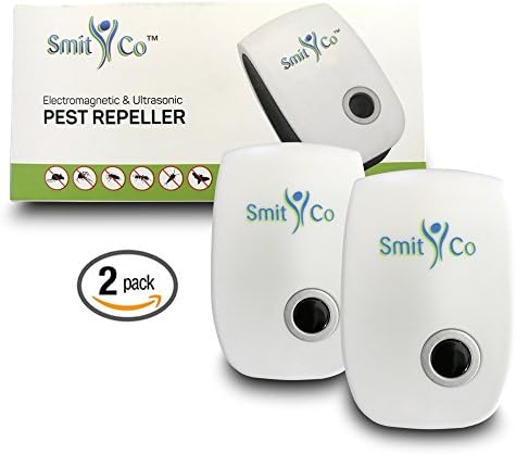SmitCo LLC DIY Pest Control - 2 Pack Ultrasonic And Electromagnetic Poison Free Plug In Mouse Repellent - Repeller For Bugs, Insects, Rats, Mice, Roaches, Spiders, Flies, Mosquitoes
