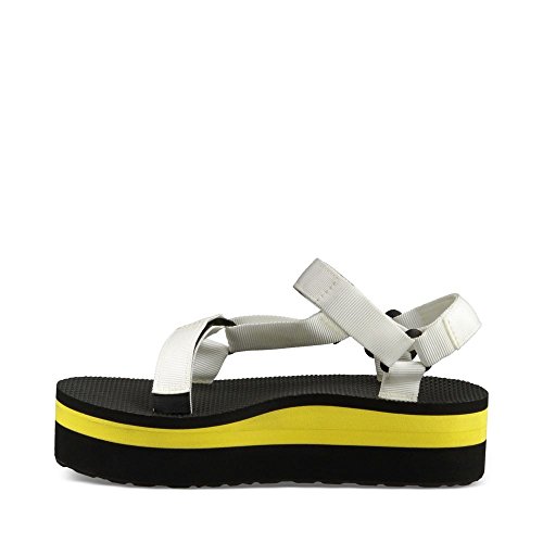 Teva Womens Flatform Universal Platform Sandal White Yellow M